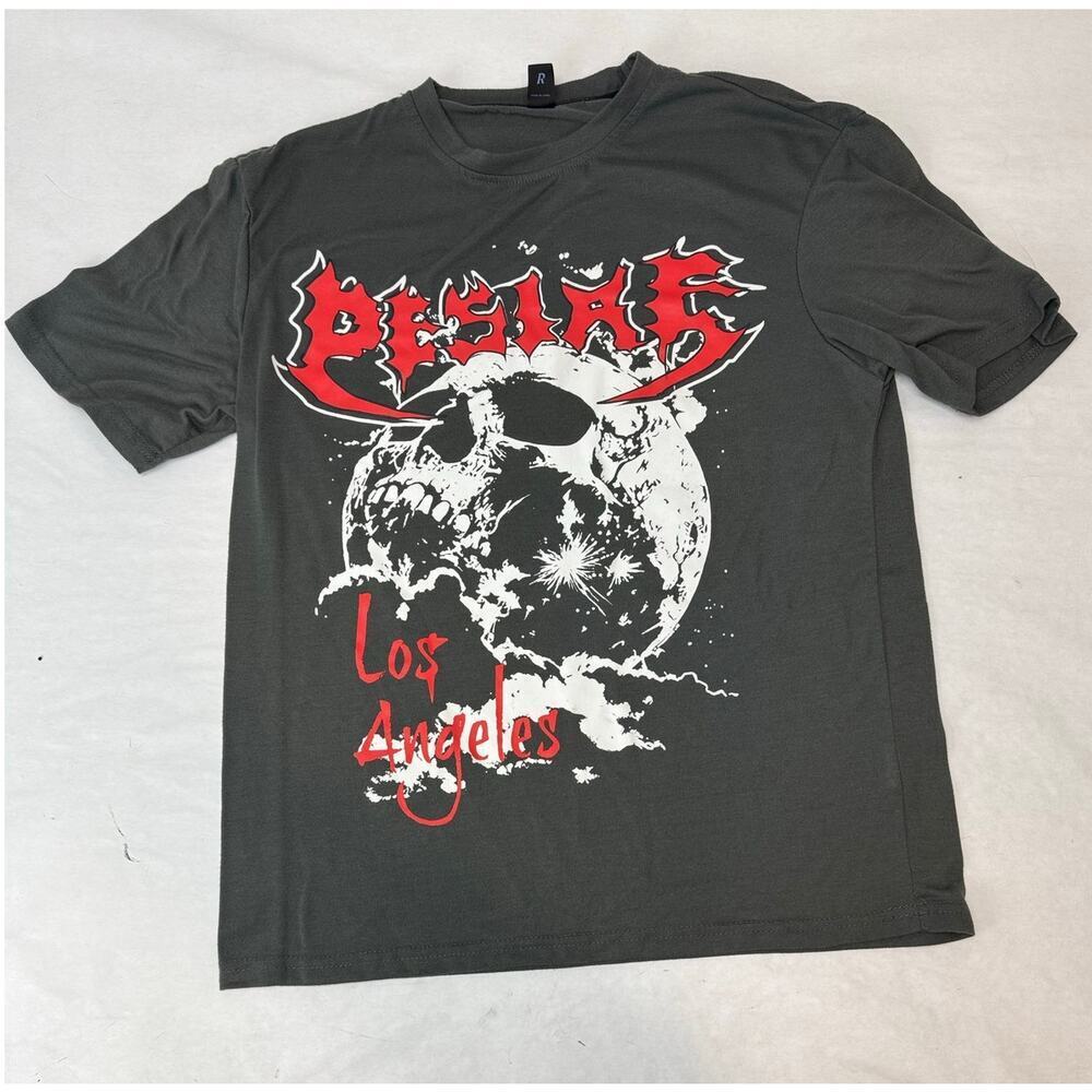 Romwe Graphic Tee Los Angeles Skull Grunge Punk Edgy Urban Street - Size Small